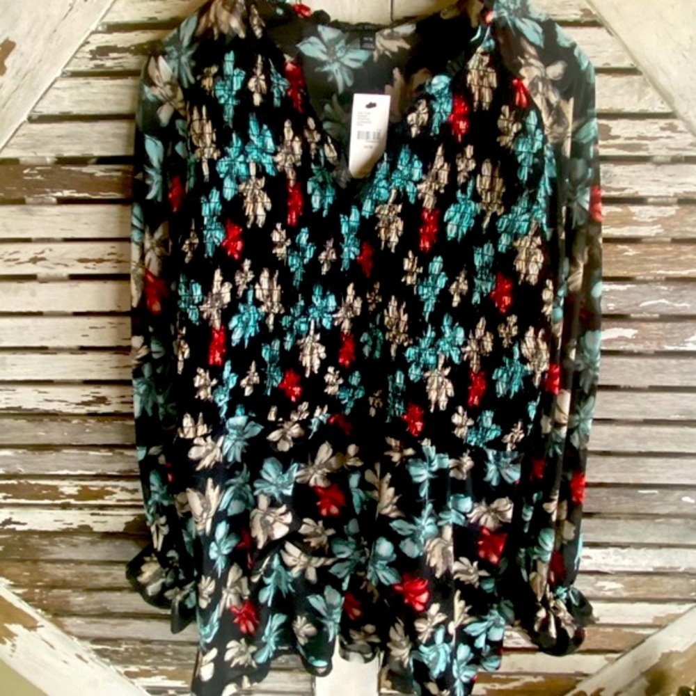 NWT Lane Bryant Floral Tunic Long Sleeve 14/16